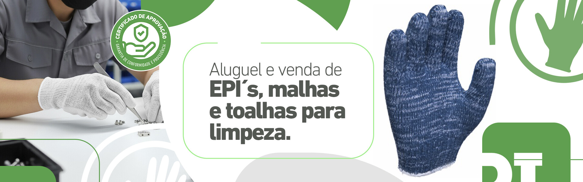 Aluguel e Venda de EPIs  Malhas e Toalhas para Limpeza Industrial 